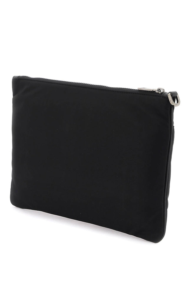 nylon pouch with rubberized logo