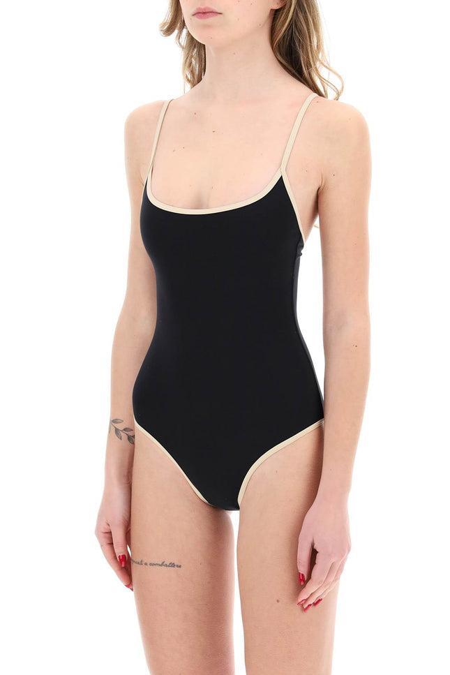 One-Piece Swimsuit With Contrasting Trim Details