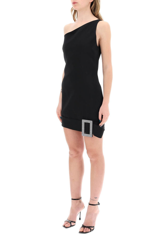one-shoulder mini dress with rhin