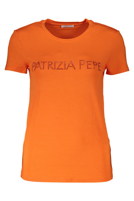 PATRIZIA PEPE WOMEN'S SHORT SLEEVE T-SHIRT ORANGE-T-Shirt-PATRIZIA PEPE-Urbanheer