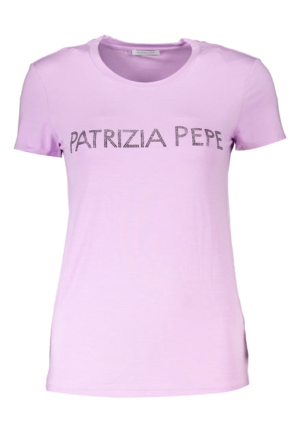 PATRIZIA PEPE WOMEN'S SHORT SLEEVE T-SHIRT PURPLE-T-Shirt-PATRIZIA PEPE-Urbanheer