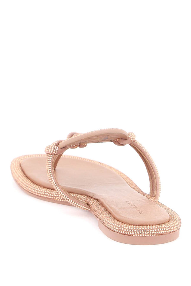 pavé leather thong sandals
