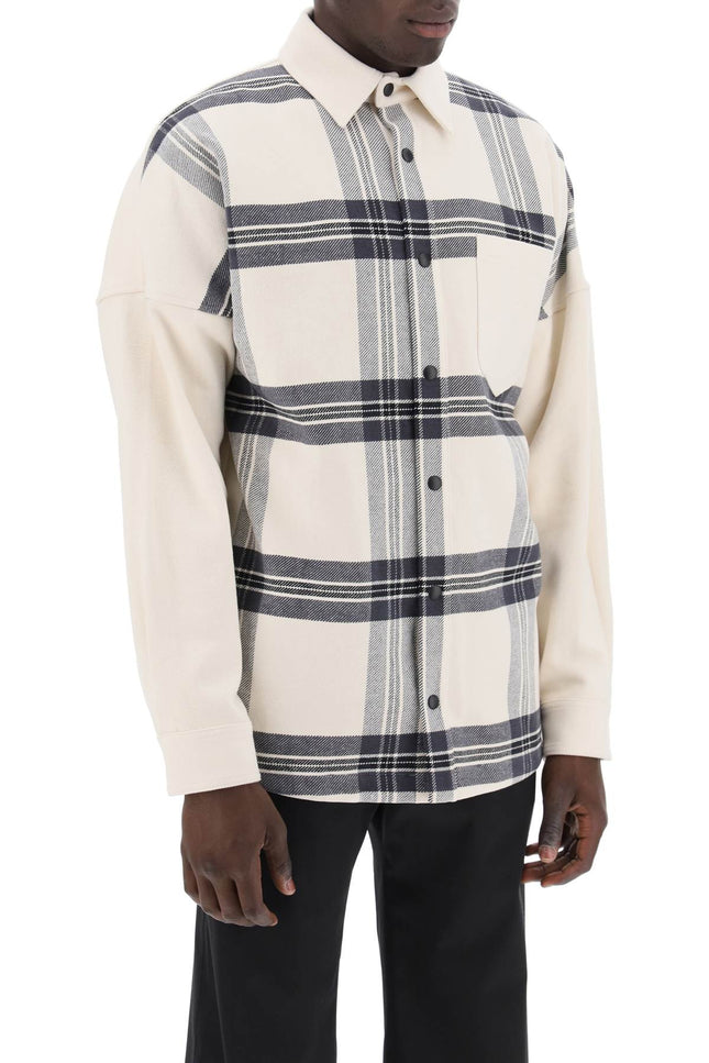"plaid overshirt with embroidered logo