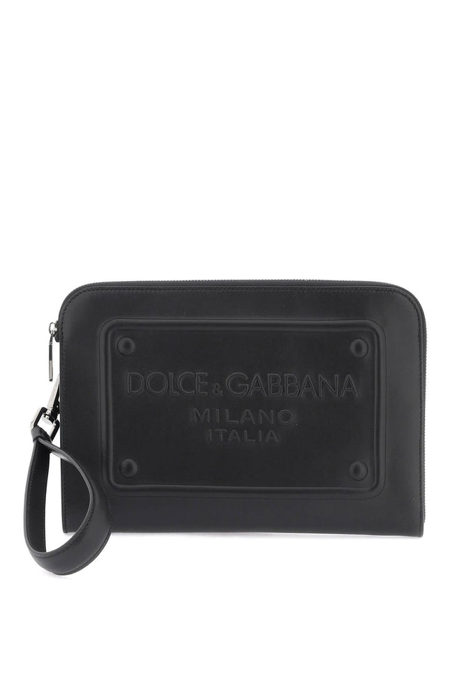 pouch with embossed logo
