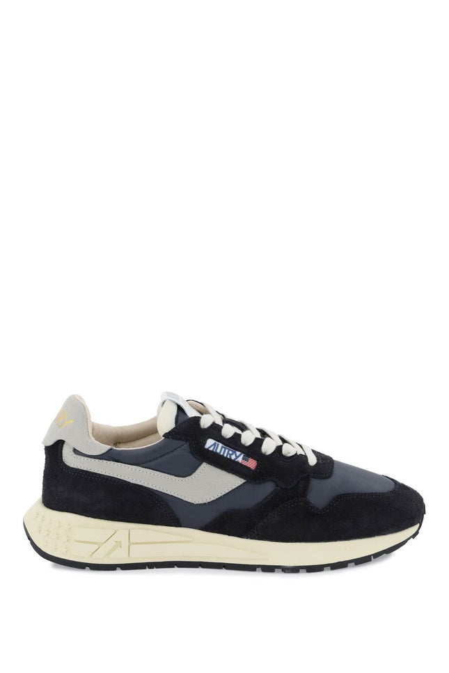 reelwind low-top nylon and suede sneakers