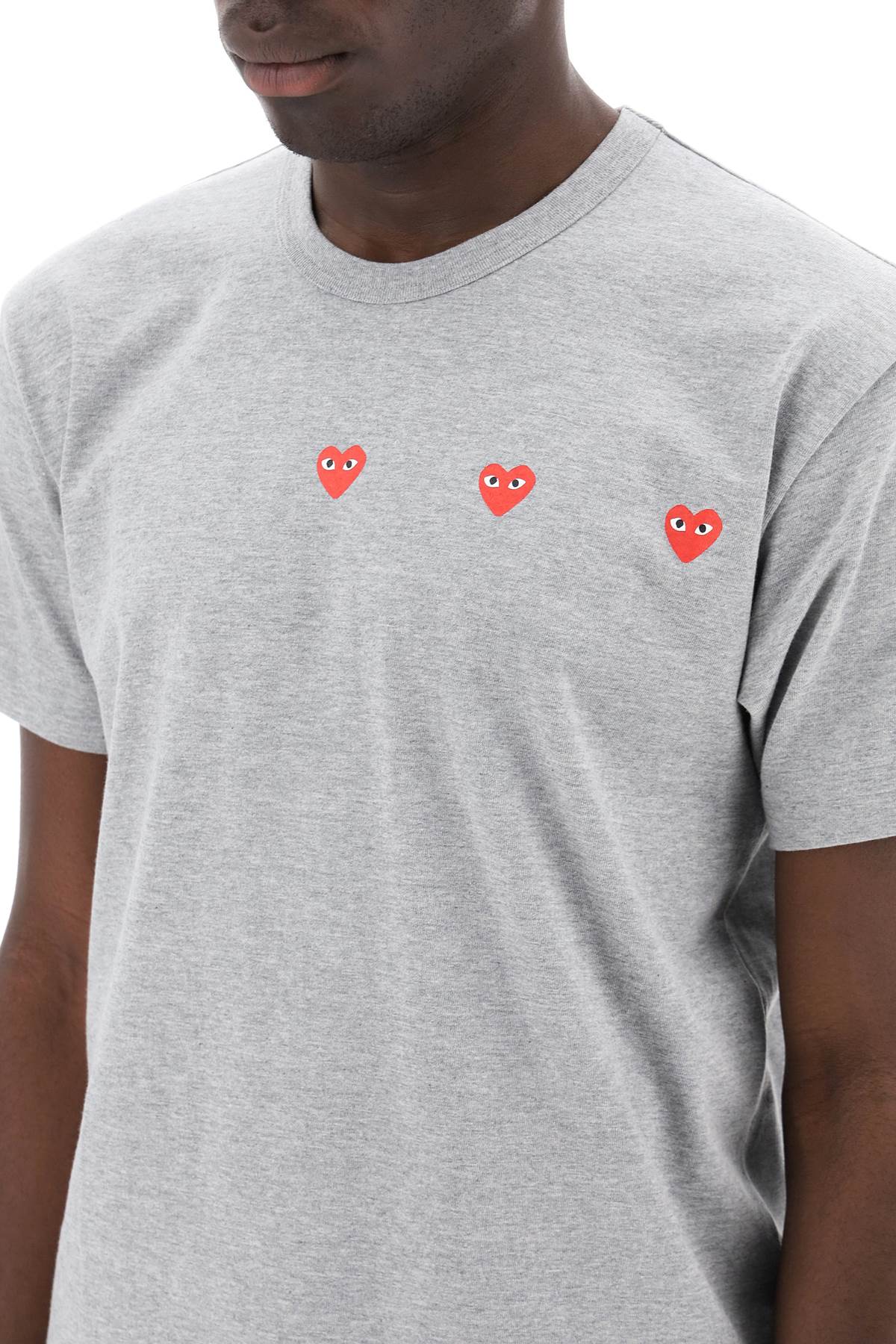 "Round-Neck T-Shirt With Heart-men > clothing > t-shirts and sweatshirts > t-shirts-Comme Des Garcons Play-l-Grigio-Urbanheer
