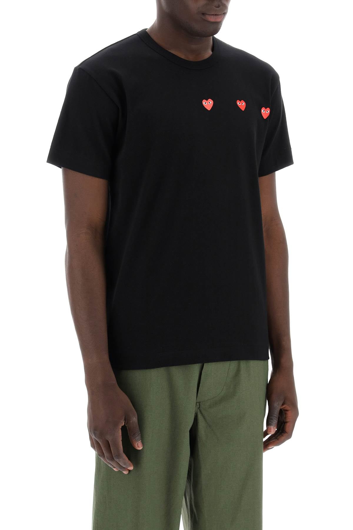 "Round-Neck T-Shirt With Heart-men > clothing > t-shirts and sweatshirts > t-shirts-Comme Des Garcons Play-l-Grigio-Urbanheer