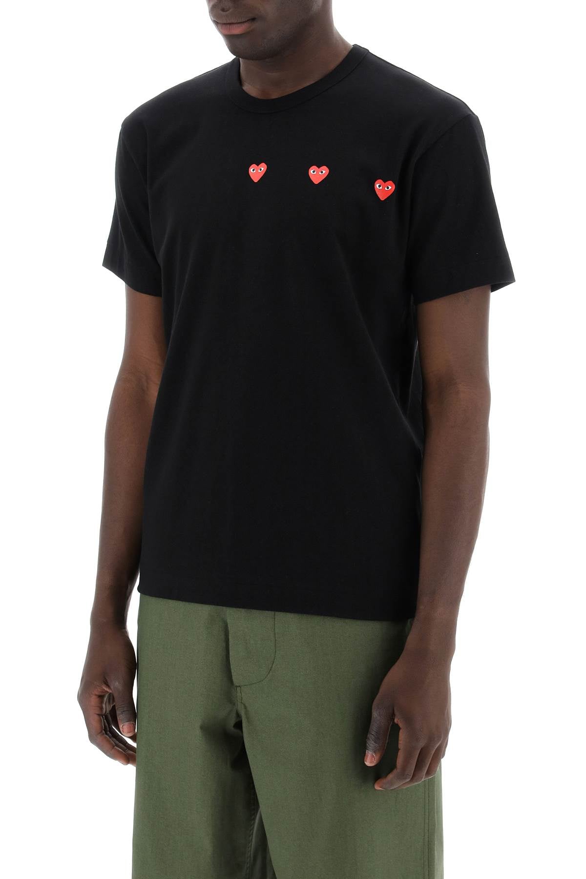 "Round-Neck T-Shirt With Heart-men > clothing > t-shirts and sweatshirts > t-shirts-Comme Des Garcons Play-l-Grigio-Urbanheer