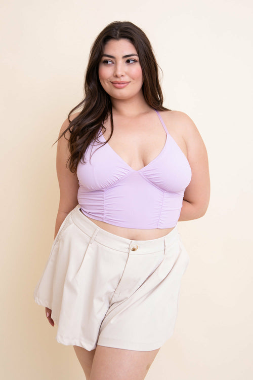 Ruched Bralette Plus-Periwinkle Aether-Lavender-Urbanheer