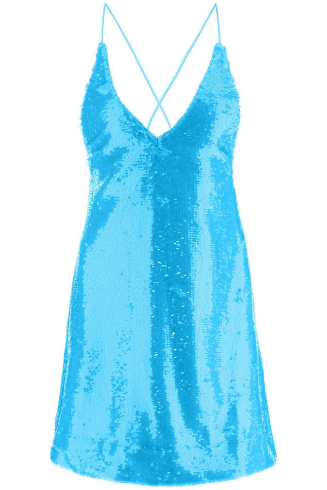 Sequined Mini Dress - Light Blue