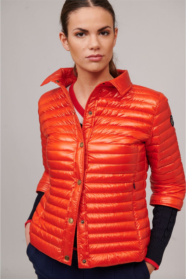 Henry Arroway Seyne Women Puffer Jacket-Clothing - Women-Henry Arroway-Orange-XS-Urbanheer