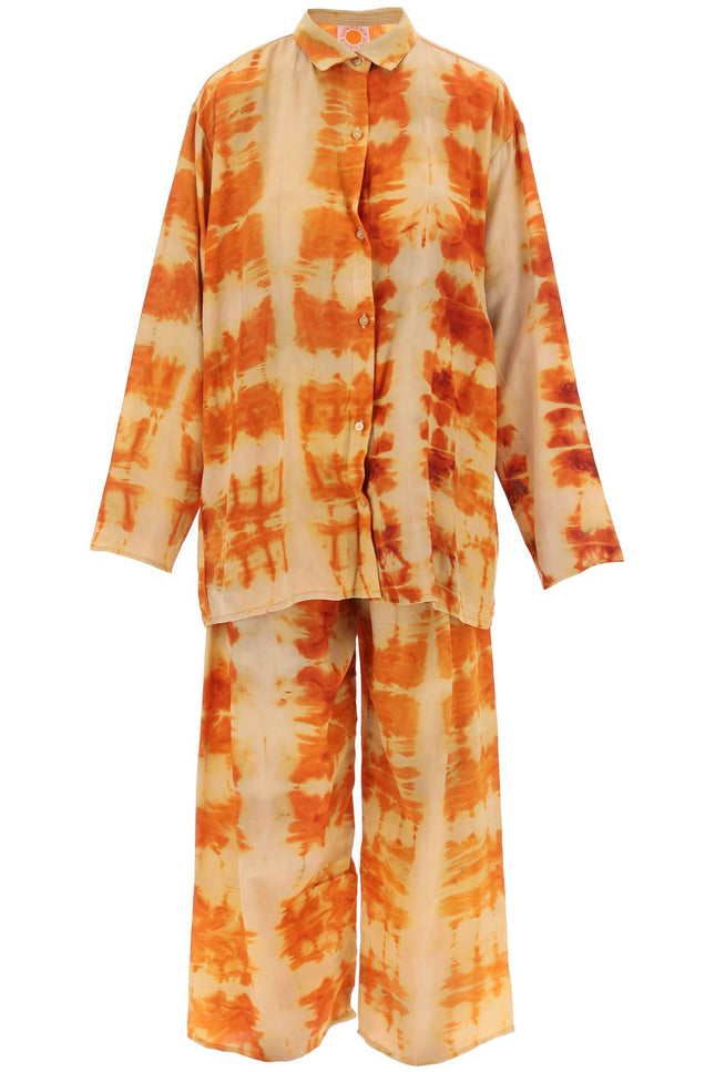 'shibori' silk shirt and pants set