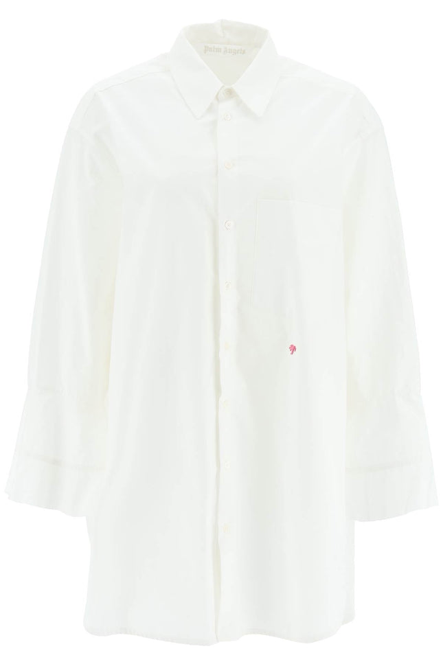 shirt dress with bell sleeves - White
