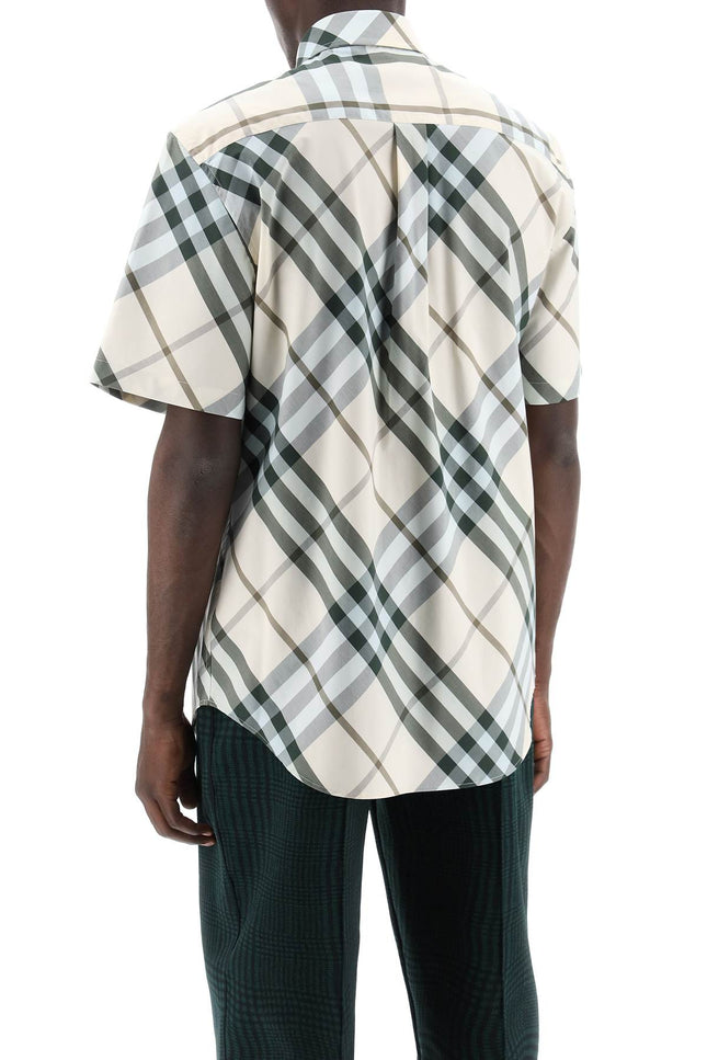 short-sleeved checkered shirt