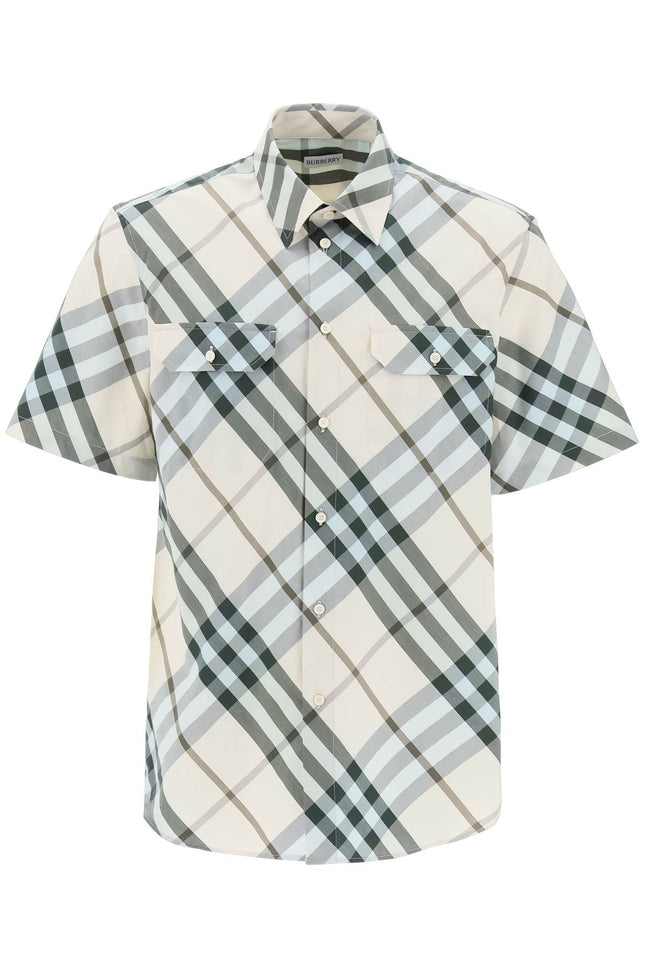short-sleeved checkered shirt