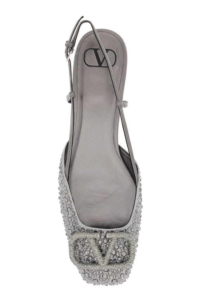 signature vlogo flat slingback with crystals
