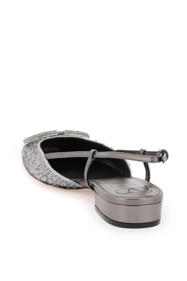 signature vlogo flat slingback with crystals