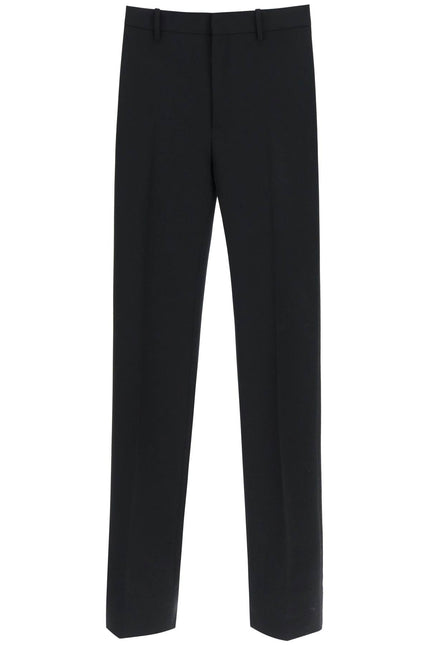 Slim Tailored Pants With Zippered Ankle - Black