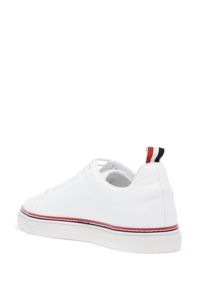 smooth leather sneakers with tricolor detail.