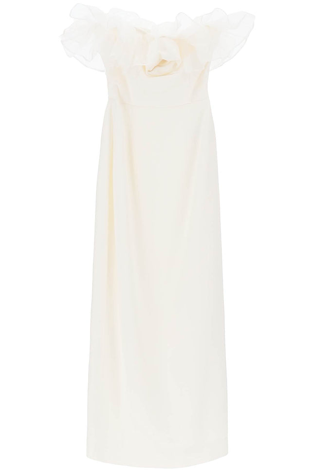Strapless Dress With Organza Details - White