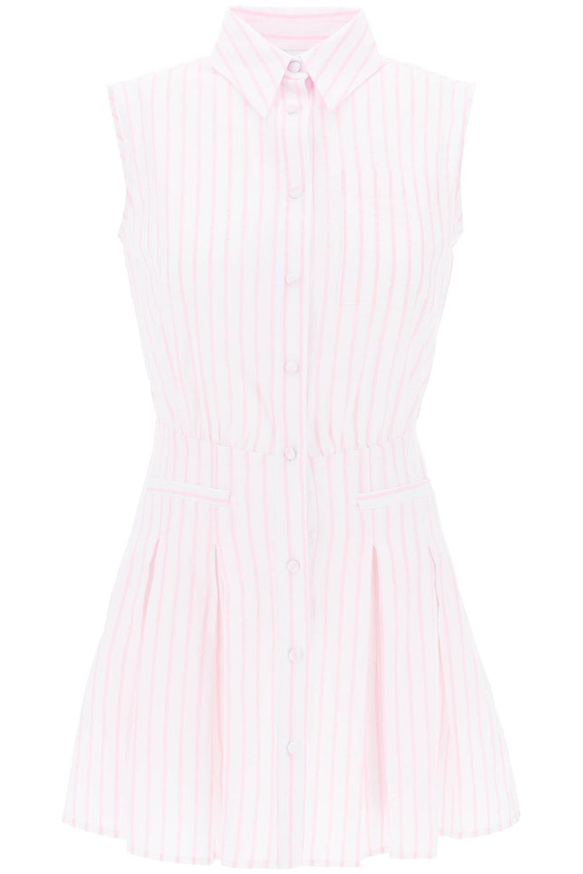 striped mini chemisier dress