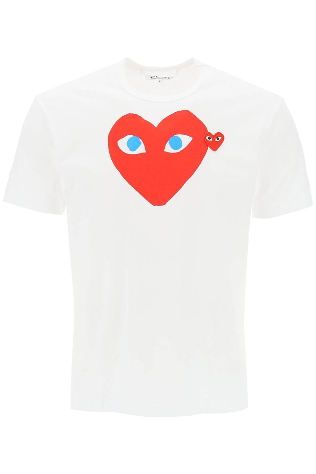 T-Shirt With Heart Print And Embroidery