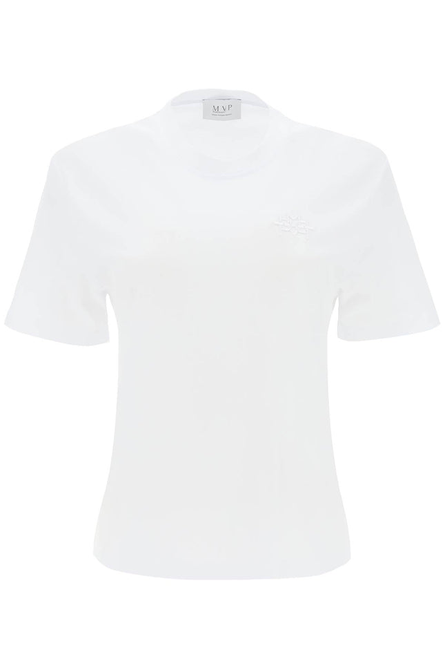 t-shirt with tonal logo embroidery