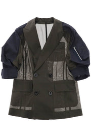 Taffeta Sleeve Jacket With Eight-women > clothing > jackets and blazers > casual jackets-Sacai-2-Verde-Urbanheer