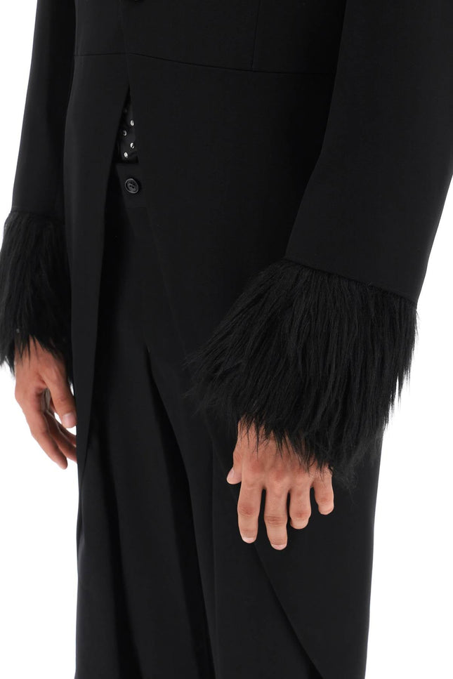tailcoat with eco-fur inserts