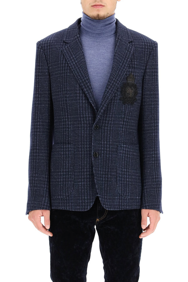 tailored blazer in tartan wool