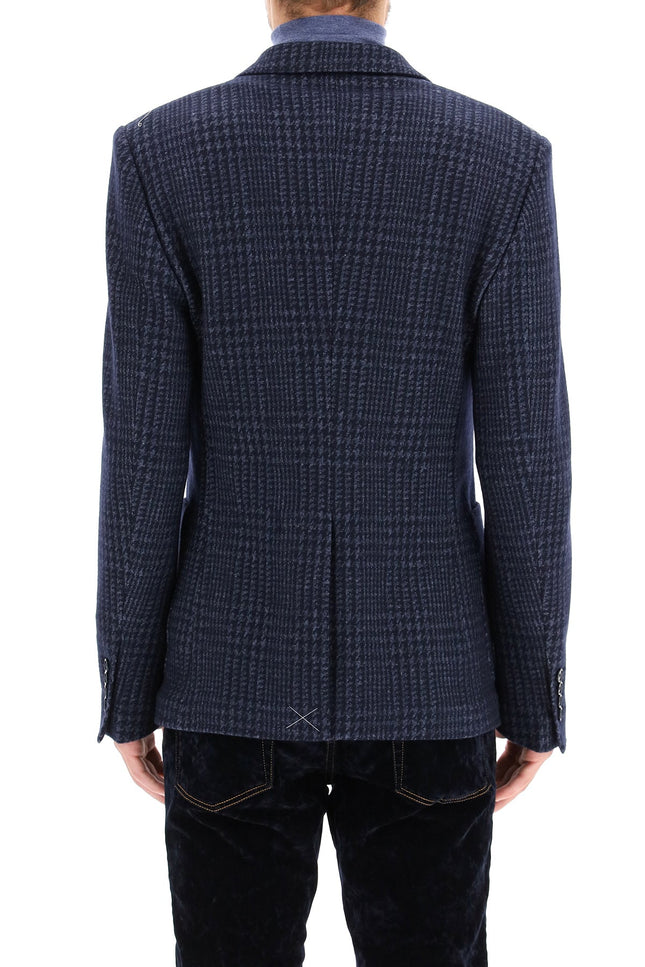 tailored blazer in tartan wool