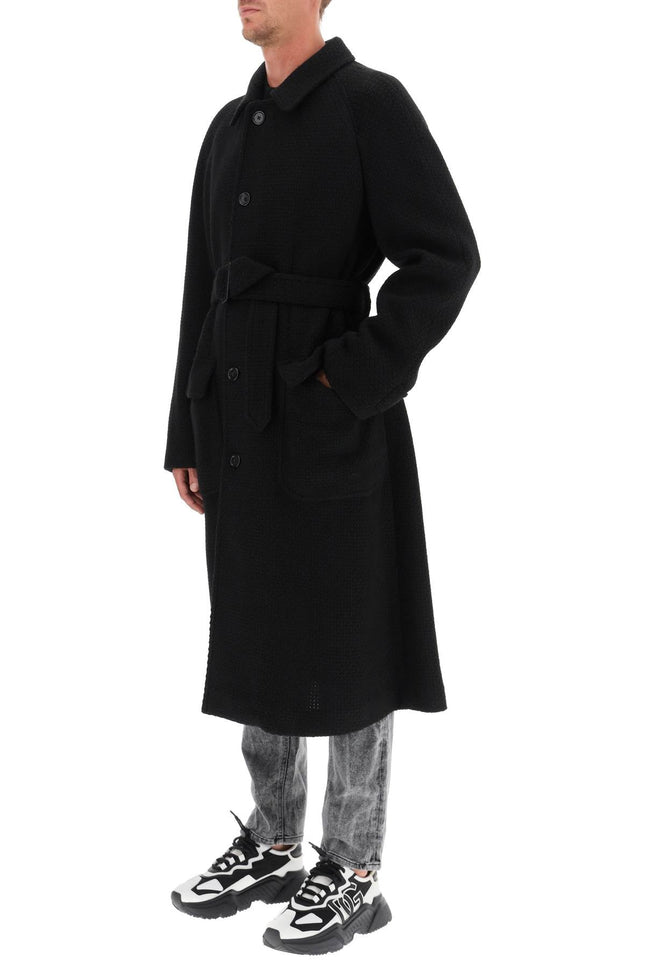 tailored wool blend knit coat