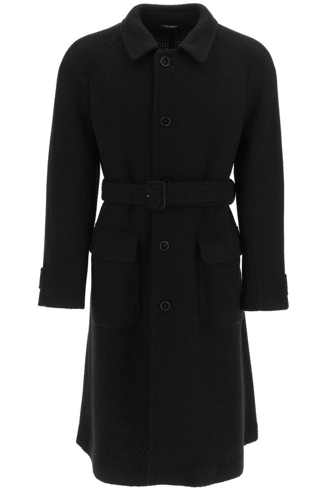 tailored wool blend knit coat