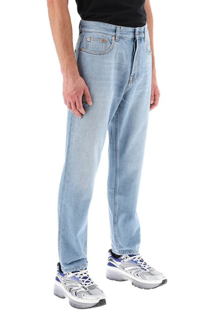 Tapered Jeans With Medium Wash - Light Blue
