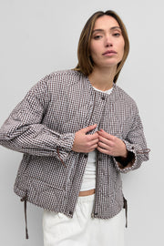 The Rochelle Jacket | Quilted Gingham Jacket BROWN