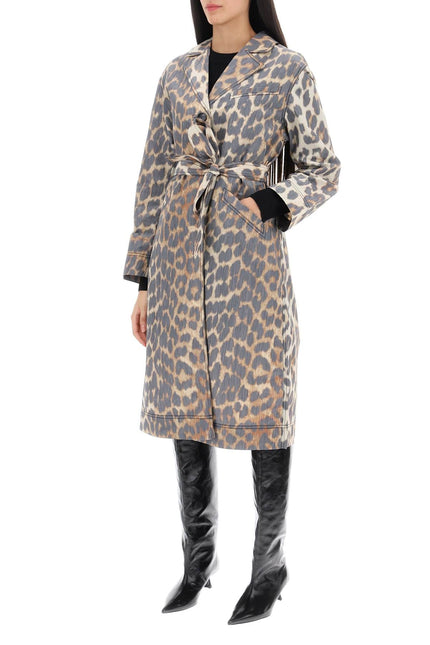 Trench Coat In Leopard Faille