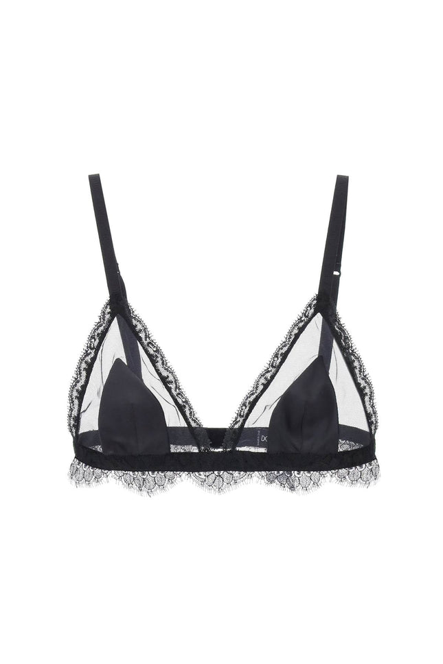 triangle satin and lace bra