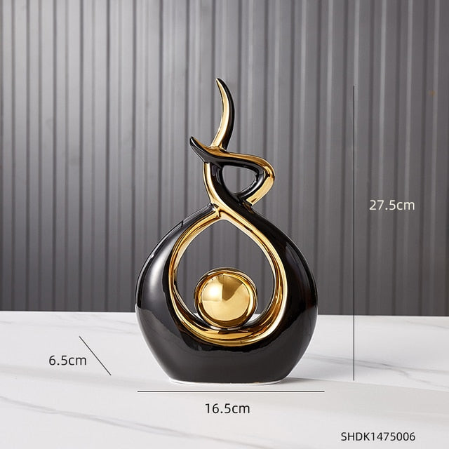 Abstract Sculpture Ceramic Statue Home Décor Figurines-Figurines & Miniatures-Ai BlakHom-D-Urbanheer