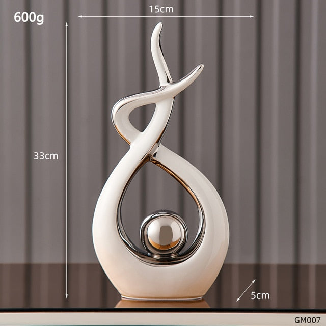 Abstract Sculpture Ceramic Statue Home Décor Figurines-Figurines & Miniatures-Ai BlakHom-Q-Urbanheer