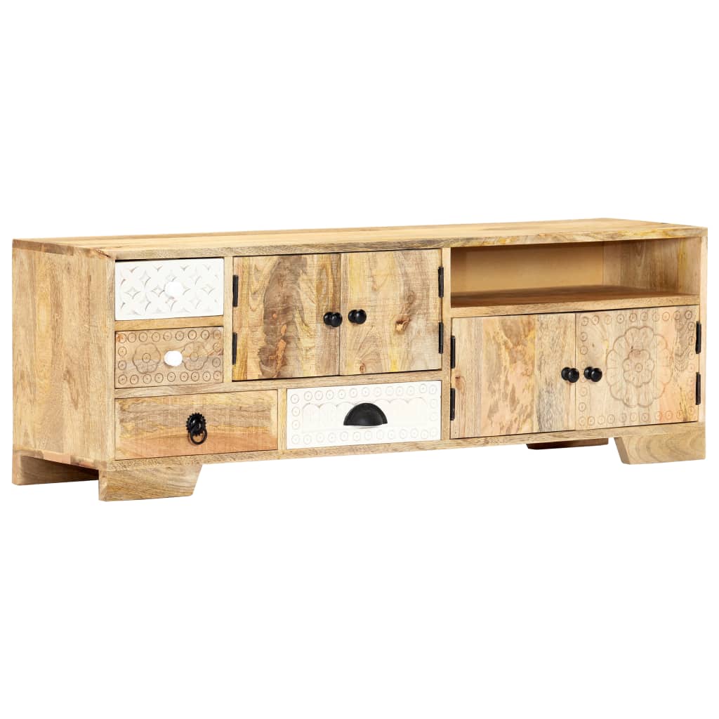vidaXL TV Stand 47.2"x11.8"x15.7" Solid Wood Mango-Furniture > TV benches & TV stands-VidaXL-Urbanheer