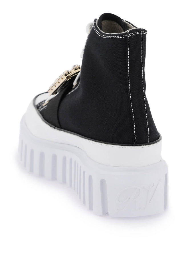 viv' go-thick canvas high-top sneakers with buckle
