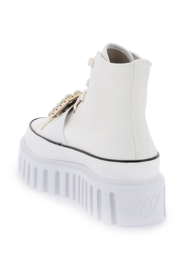 viv' go-thick canvas high-top sneakers with buckle