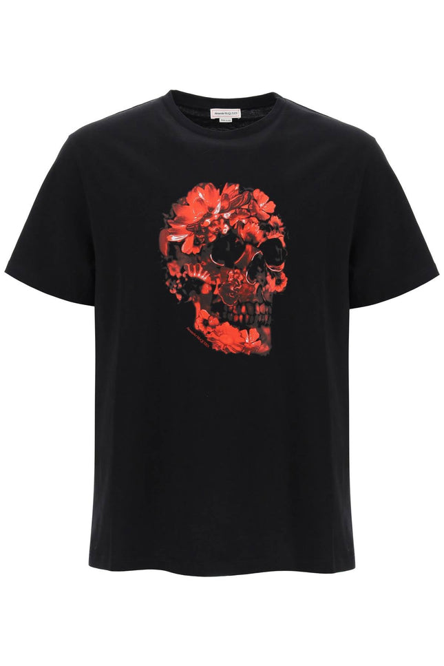 wax flower skull printed t-shirt