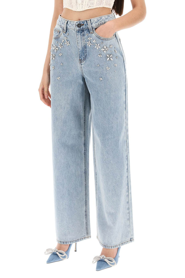 wide jeans with applique details