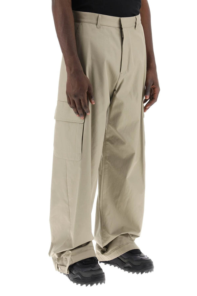 Wide-Legged Cargo Pants With Ample Leg - Beige