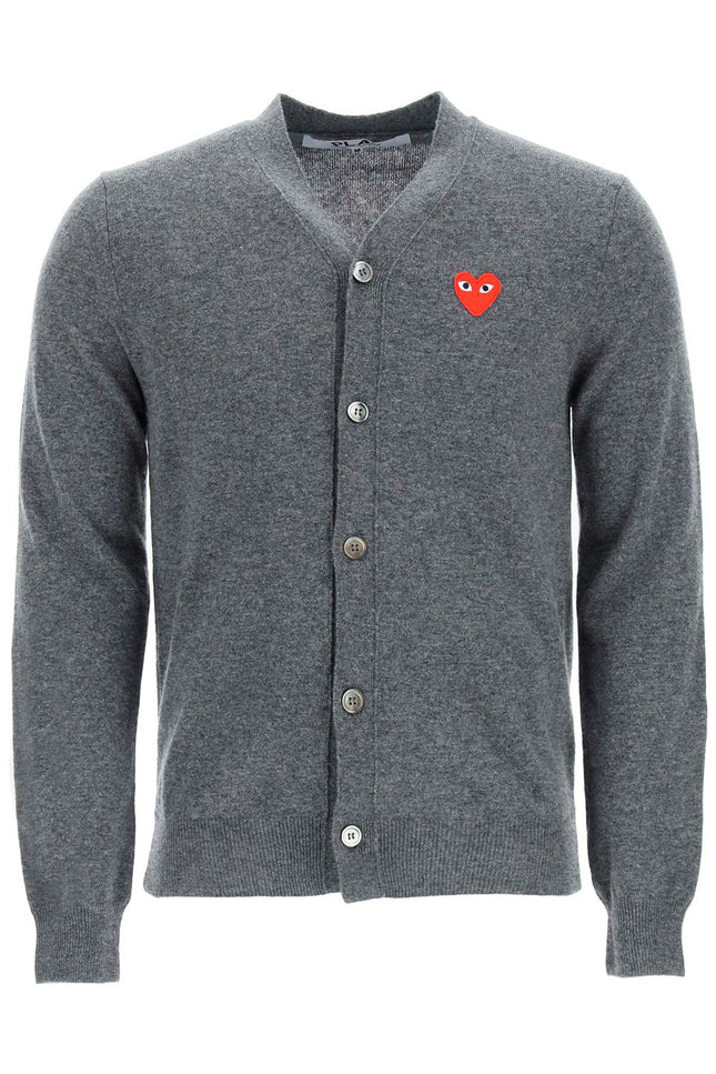 Wool Cardigan With Heart Patch