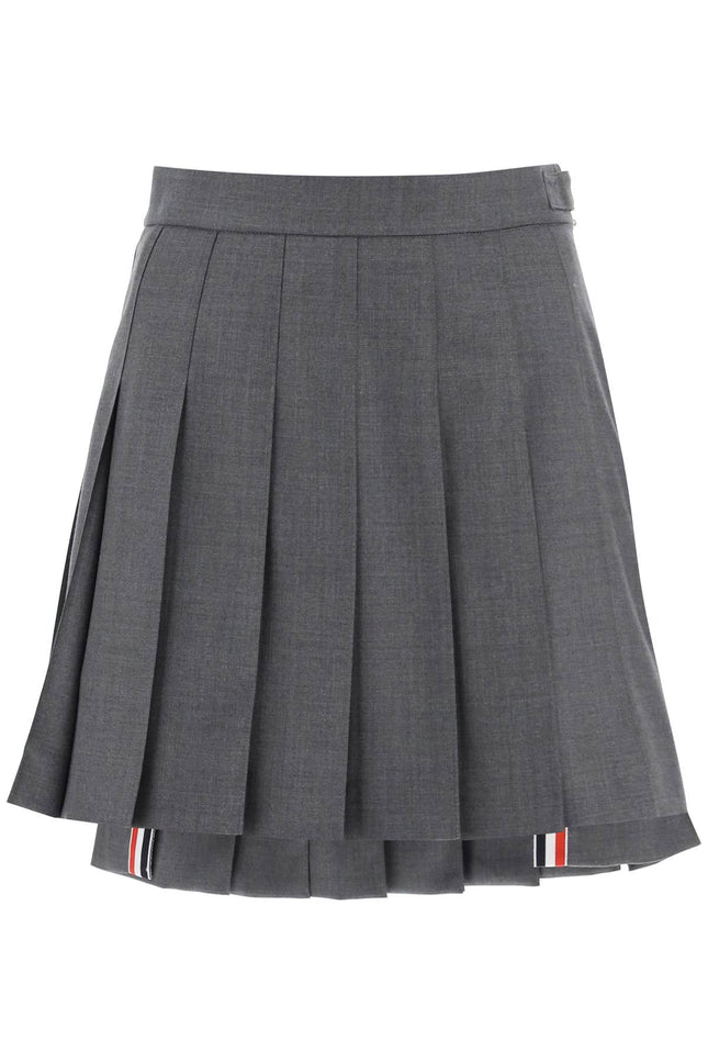wool pleated mini skirt