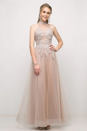 A-Line Gown With Halter Neckline-Nightgown-Tux-USA-4-Mauve-Urbanheer