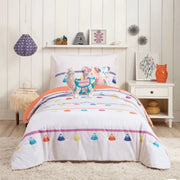 Painted Tassel Comforter Set - 4 Pieces.-peking handicraft-Twin-Urbanheer