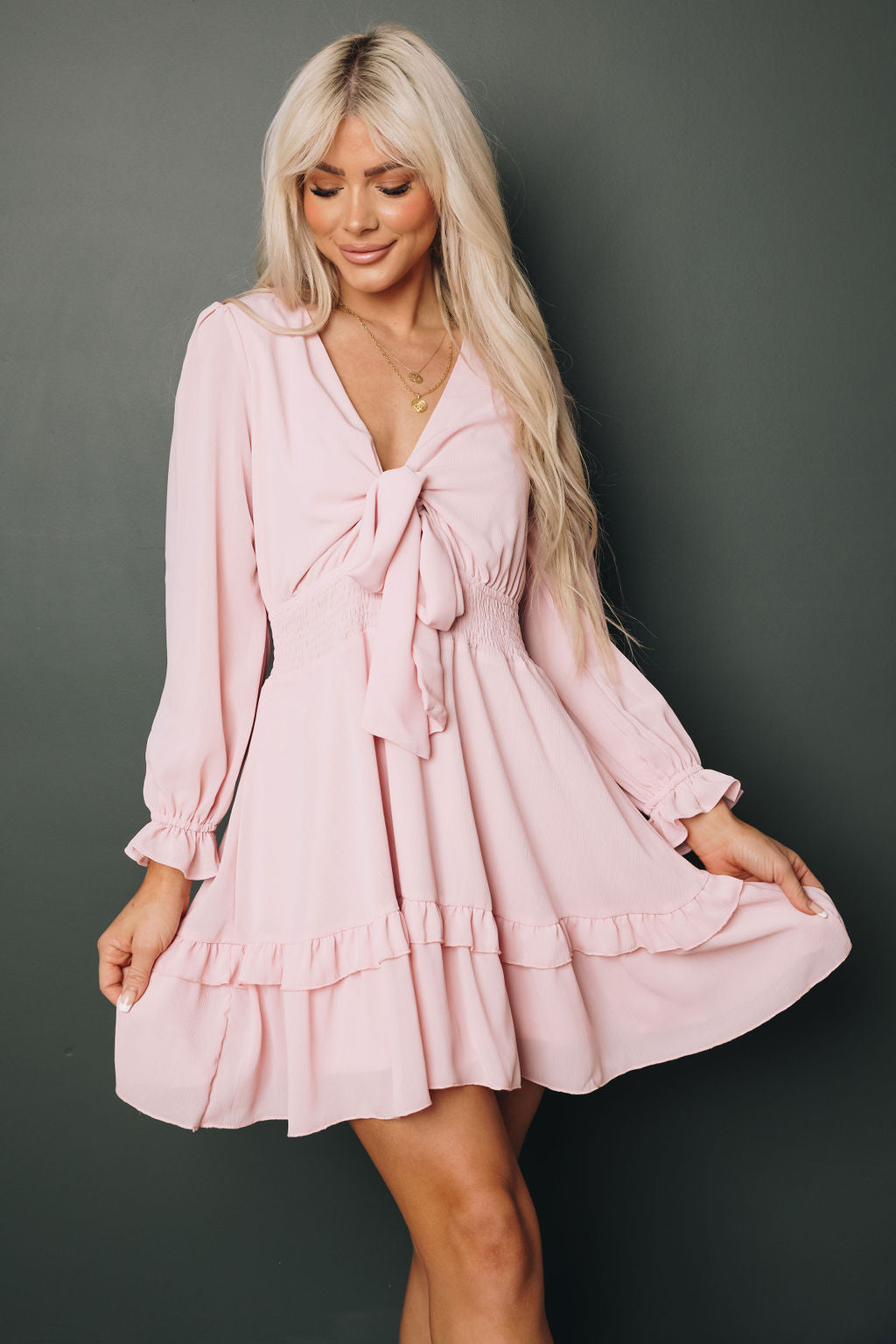 Janet Knotted Tiered Dress-UHXSW-BURGUNDY-SMALL-Urbanheer